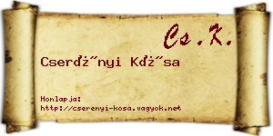 Cserényi Kósa névjegykártya